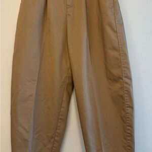 Zara Women's Beige Trousers Size 4 High Waist with Belt 5 Pockets